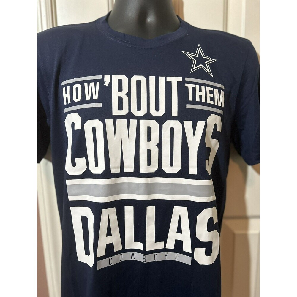 Nike Dallas Cowboys How Bout Them Cowboys Shirt Mens Sz Small Blue Dri Fit - Picture 2 of 7